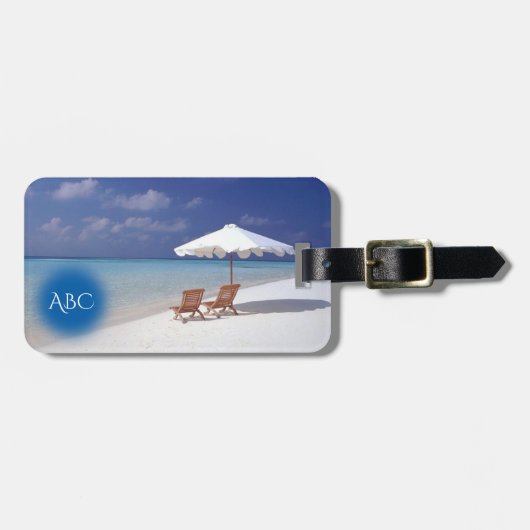 Monogram Beach Scene Bagagelabel (Voorkant horizontaal)