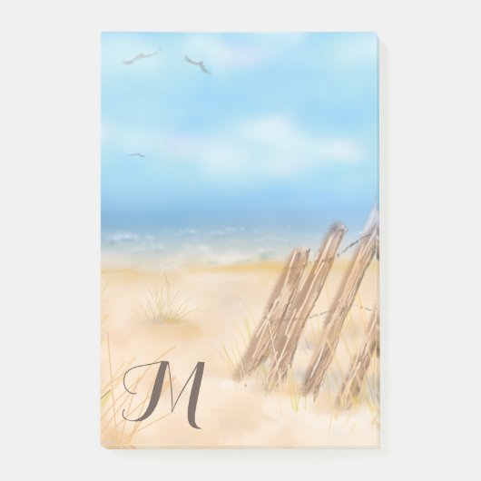 Monogram Beach Scene | Je past je aan Post-it® Notes (Voorkant)