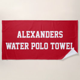 Monogram Beach Water Polo Swim Team Red Towel Strandlaken