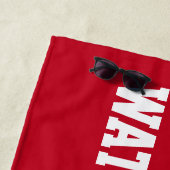 Monogram Beach Water Polo Swim Team Red Towel Strandlaken (In situ)