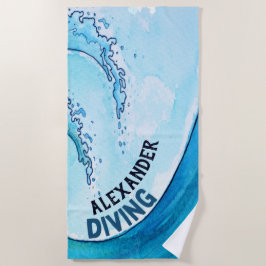 Monogram Beach Wave Swim Dive Team Sports Strandlaken