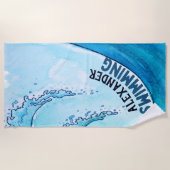 Monogram Beach Wave Swim Team Sports Strandlaken (Voorkant)