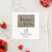 Monogram Beach Weddenschap Bride Groom Names Date Servet (Insitu)