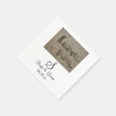 Monogram Beach Weddenschap Bride Groom Names Date Servet (Hoek)