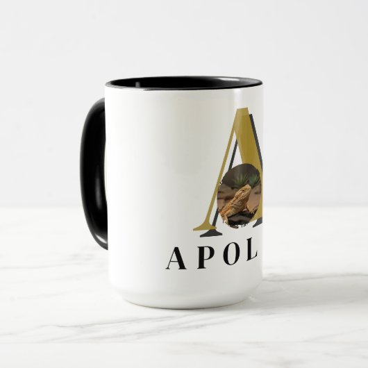 Monogram Bearded Dragon Custom Photo Mug Mok (Voorkant links)