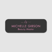 Monogram Beauty Professional Studio Roze Zwart Naamplaatje (Voorkant)