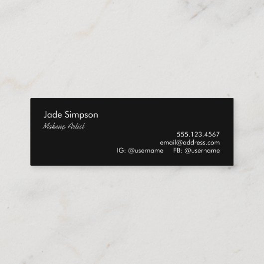 Monogram Beauty Sequin Cute Makeup Artist Lipstick Mini Visitekaartje (Achterkant)