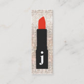 Monogram Beauty Sequin Cute Makeup Artist Lipstick Mini Visitekaartje (Voorkant)
