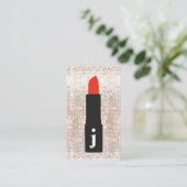 Monogram Beauty Sequin Cute Makeup Artist Lipstick Visitekaartje (Staand voorkant)