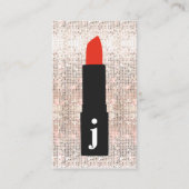 Monogram Beauty Sequin Cute Makeup Artist Lipstick Visitekaartje (Voorkant)