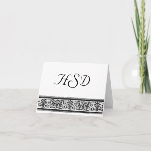 Monogram bedankkaart notitiekaartje