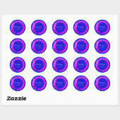 Monogram Bedankt Web Boutique Shop Roze Blauw Ronde Sticker (Vel)