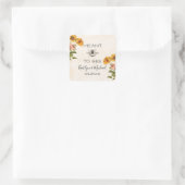 Monogram bedoeld als trouwstickers vierkante sticker (Tas)