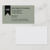 Monogram Bedrijfs Consultant Visitekaartjes (Voorkant / Achterkant)