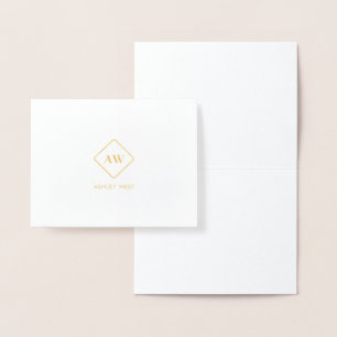 Monogram / Bedrijfslogo / Branding Goud Folie Kaar Kaarten