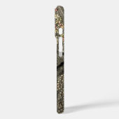 Monogram bedrukt linnen look bloemgrijs pastel Case-Mate iPhone case (Achterkant / Links)