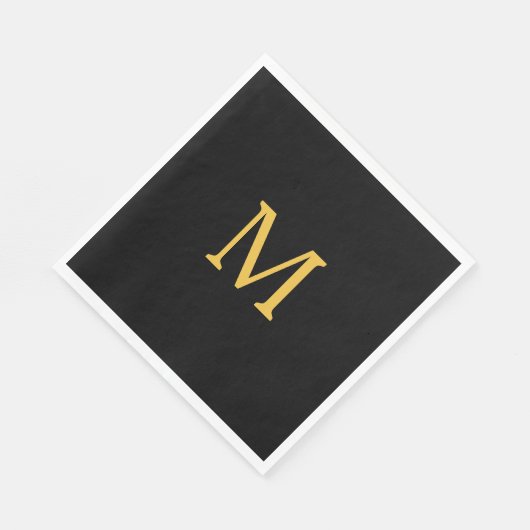 Monogram Beginletter Aangepaste Naam Goud Zwart El Servet (Hoek)