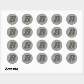 Monogram Beginletter B Hortensia Bloemen Ronde Sticker (Vel)