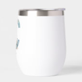 Monogram Beginletter C Blauwe Bloemrijke Waterverf (Links)