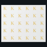 Monogram Beginletter Goud Gouden Wit Aangepaste Kl Cadeaupapier<br><div class="desc">Ontworpen met tekstsjabloon voor een monogram-beginletter die je kunt aanpassen! Je kunt ook de kleuren naar wens veranderen.</div>