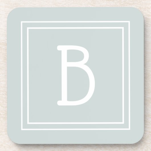 Monogram Beginletter Groen & WitModern Boerderijst Bier Onderzetter (Voorkant)