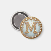 Monogram Beginletter M Cadeau Voor Vriendin Magneet (Voorkant / Achterkant)