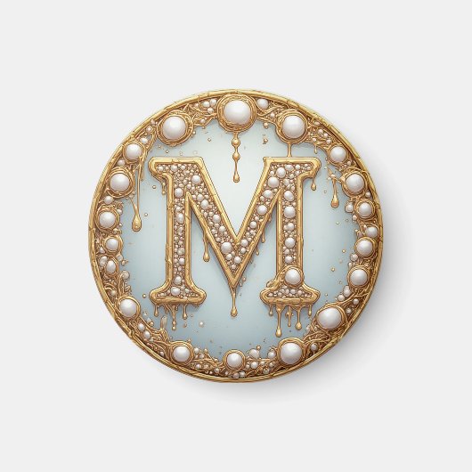 Monogram Beginletter M Cadeau Voor Vriendin Magneet (Voorkant)