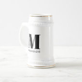Monogram Beginletter Naam Eenvoudig Bierpul (Voorkant links)