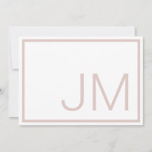 Monogram Beginletter Roze Dankjewelkaart