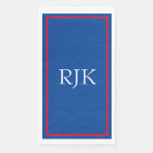 Monogram Beginletters Aangepast Rood Blauw Wit 202 Servet (Voorkant)