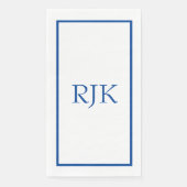 Monogram Beginletters Aangepaste Naam Blauw Trendy Servet (Voorkant)