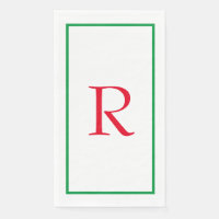 Monogram Beginletters Aangepaste Naam Rood Groen W