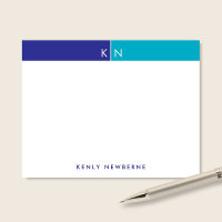 Monogram Beginletters Blauwe & Turquoise Band Brie