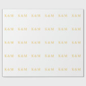 Monogram Beginletters Bruid Bruidegom Koppel Naam  Cadeaupapier (Vlak)