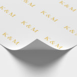 Monogram Beginletters Bruid Bruidegom Koppel Naam  Cadeaupapier<br><div class="desc">Ontworpen met tekstsjabloon voor monogram-beginitals die je kunt aanpassen! Je kunt ook de kleuren naar wens wijzigen.</div>