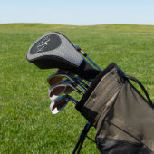 Monogram Beginletters Elegante Zwarte Bloemen Golfheadcover (Insitu)