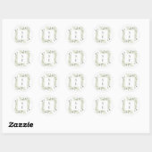 Monogram Beginletters Groene Moderne Gouden Trouw Ronde Sticker (Vel)