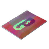 Monogram Beginletters Grunge Funky Paars Groen Kun Notitieboek (Linkerzijde)
