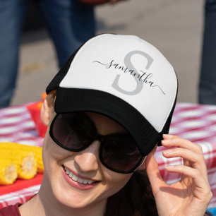 Monogram Beginletters Minimalistische Calligrafie Trucker Pet