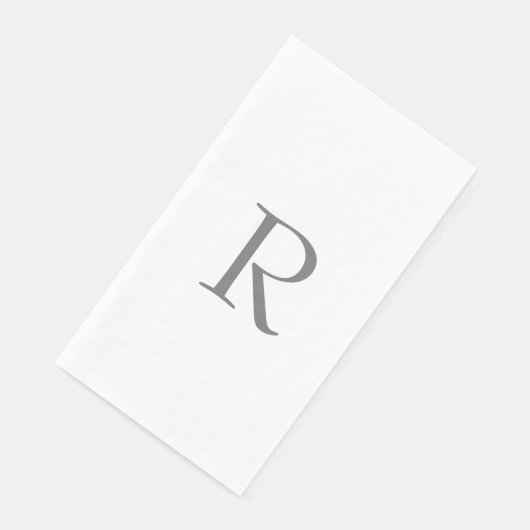 Monogram Beginletters Naam Grijs Wit Servet (Hoek)