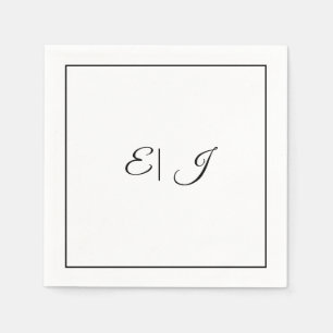 Monogram Beginletters Retro Schrift Elegant Huweli Servet