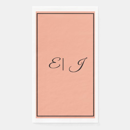 Monogram Beginletters Retro Schrift Oranje Coole B Servet (Voorkant)