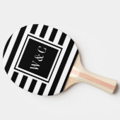 Monogram Beginletters Zwart Wit Streep Tafeltennisbatje (Zijkant)