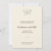 monogram behalve de datum save the date (Voorkant)