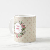 Monogram  behangselpapier Floral Wreate Mok (Voorkant links)