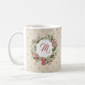 Monogram  behangselpapier Floral Wreate Mok (Links)