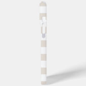 Monogram beige en koraalstrepen Case-Mate iPhone case (Achterkant / Links)