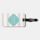 Monogram beige en mint Stripes Bagagelabel (Achterkant horizontaal)