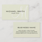 Monogram Beige kleur achtergrond Visitekaartje (Voorkant / Achterkant)