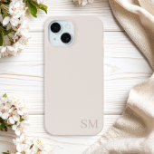 Monogram Beige Minimalistische Initialen Case-Mate iPhone Case